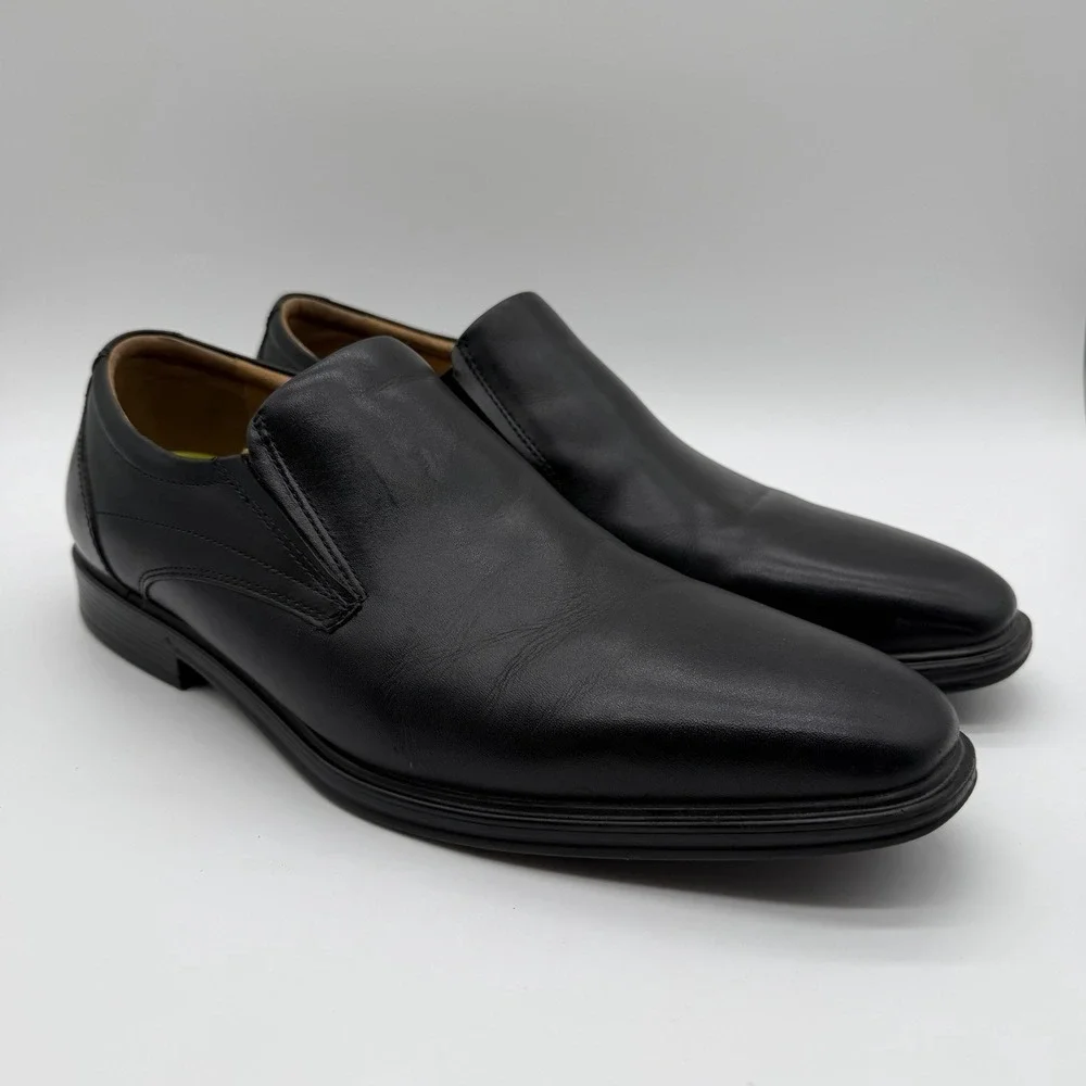 Florsheim Men's Midtown Moc Toe Slip On Black Leather Comfortech Size 12M